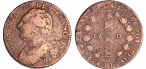 Constitution (1791-1792) - 12 deniers type FRANCOIS 1792 D. (Dijon)