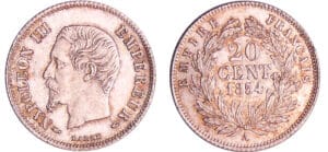 Napoléon III (1852-1870) - 20 centimes tête nue 1854 A (Paris)
