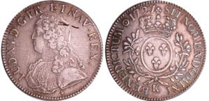 Louis XV (1715-1774) - Ecu aux branches d’olivier - 1727 K (Bordeaux)