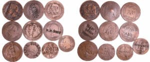 Napoléon III (1852-1870) - Satirique - Lot de 10 monnaies de 10 et 5 centimes