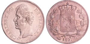 Charles X (1824-1830) - 5 francs 2ème type 1827 D (Lyon)