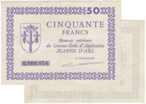 Colonie - Croiseur-école "JEANNE D'ARC" - 50 francs FRANCS - 1947