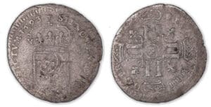 Louis XIV - Sol de 15 deniers contremarque d'un lis 1693 E (Tours)