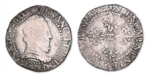Henri III - Demi-franc au col plat 1588 H (La Rochelle)