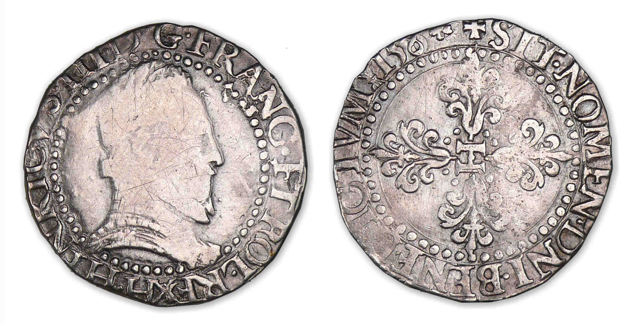 Henri III - Demi-franc au col plat 1588 H (La Rochelle) Henri III - Demi-franc au col plat 1588 H (La Rochelle)