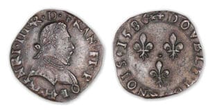 Henri III - Double tournois 1586 H (La Rochelle)
