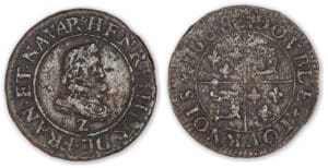 Henri IV - Double tournois 1608 Z (Dauphiné)