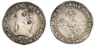 Henri III - Franc au col plat 1579 S (Troyes)