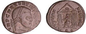 Maxence - Follis (308-310, Rome) - Temple