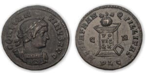 Constantin 1er - Nummus (322, Lyon) Autel