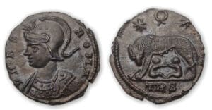 Constantin 1er - Nummus ROME (330-333, Trèves) Louve