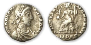 Arcadius - Silique (395-400, Milan) La Victoire assise