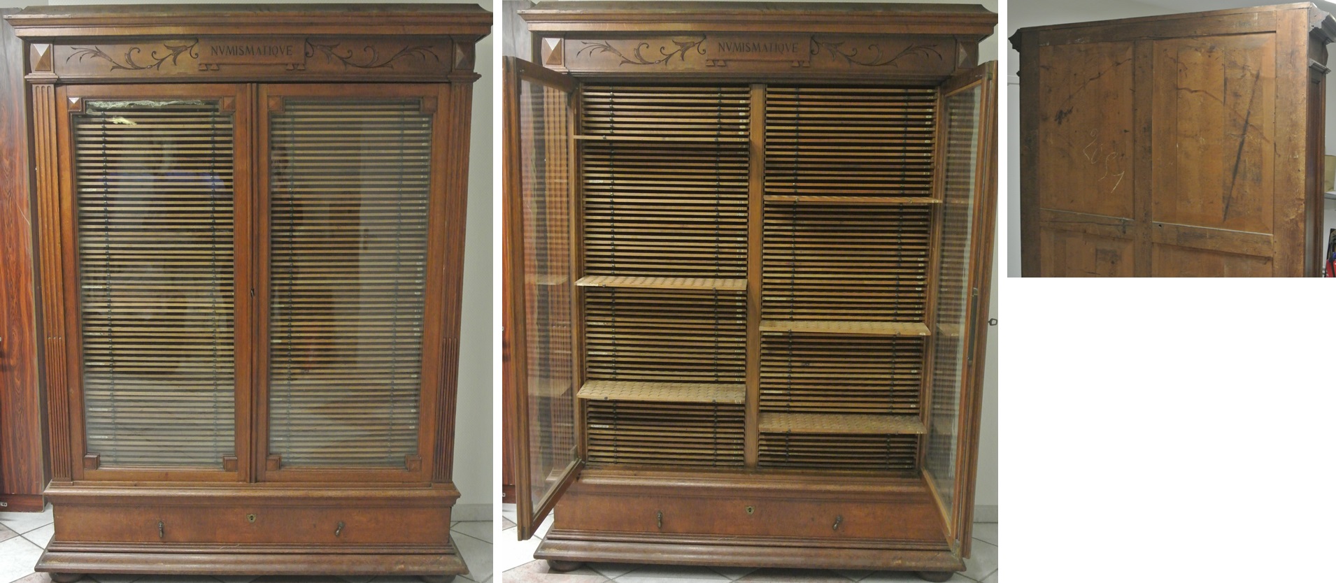 Armoire numismatique en bois massif Armoire numismatique en bois massif