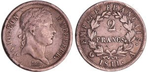 Napoléon 1er (1804-1814) - 2 francs revers empire 1811 A (Paris)