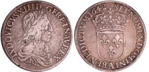Louis XIII (1610-1643) - ½ écu du 2ème poinçon de Warin - 1642 A (Paris)
