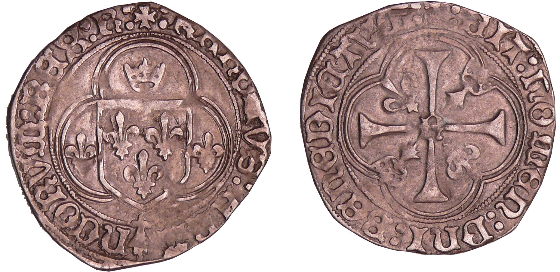 Charles VIII (1483-1498) - Blanc à la couronne de Bretagne - Rennes Charles VIII (1483-1498) - Blanc à la couronne de Bretagne - Rennes