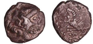 Aulerques Diablintes - Statère de billon au personnage allongé (Ier siècle avant J.-C)