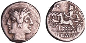 République romaine - Drachme romano-campien (225-215 av. J.-C.) Tête janiforme
