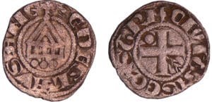 Savoie - Evêché de Lausanne - Denier au temple XIIème siècle.