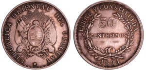 Uruguay - Repubblica orientale (dal 1825) - 50 Centesimos 1894