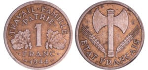 France - Etat-Français (1940-1944) - 1 franc Bazor - 1944 C petit c