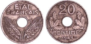 Etat Français (1940-1944) - 20 centimes fer - 1944