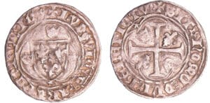 France - Louis XI (1461-1483) - Blanc à la couronne - 1ère émission (31 décembre 1461) - Dijon