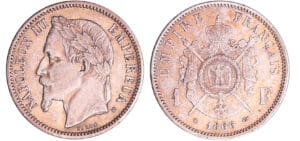 Napoléon III (1852-1870) - 1 franc tête laurée 1866 BB (Strasbourg)