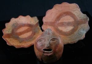 Précolombien - Amérique du Sud - Ensemble de 3 objets en terre cuite