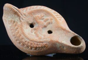 Romain - Lampe à huile en terre cuite (cheval) - 300 / 500 ap. J.-C.