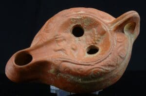 Romain - Lampe à huile en terre cuite (buste à gauche) - 300 / 500 ap. J.-C.