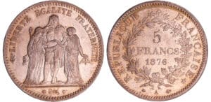 Troisième république (1871-1940) - 5 francs Hercule 1876 A (Paris)