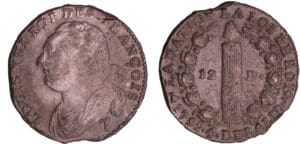Constitution (1791-1792) - 12 deniers type FRANCOIS 1792 T• (Saumur)