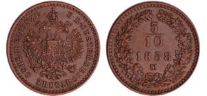 Italie - Lombardie - Franceso Giuseppe (1948-1859) - 5/10 de kreuzer 1858 M (Milan)