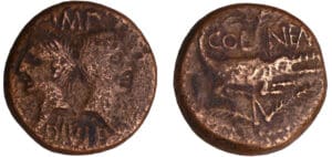 Agrippa et Auguste - As (10-14 av. J.-C., Nîmes)