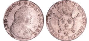 Louis XIV (1643-1715) - Ecu aux insignes - 1701 W (Lille), flan réformé