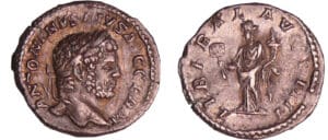 Caracalla - Denier (214, Rome)- Neuvième Libéralité