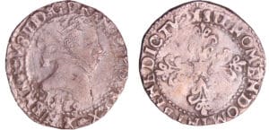 Henri III (1574-1589) - Demi-franc au col plat - 1589 K (Bordeaux)