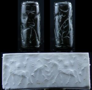 Proche Orient - Chypre - Sceau cylindre en pierre (taureau) - 1500 / 1400 av. J.-C.