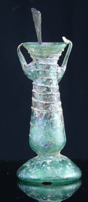 Romain - Fiole à fard en verre irisé - 100 / 200 ap. J.-C.