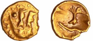 Morins - Quart de statère à l'arbre et au bateau (70-50 av. J.-C.)