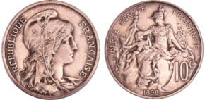 Troisième république (1871-1940) - 10 centimes Dupuis 1898, argenté