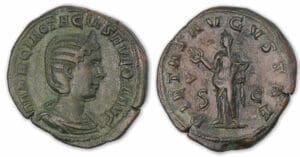 Otacilie - Sesterce (245/47, Rome) La Piété.