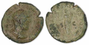 Pupien - Sesterce (238, Rome) La Libéralité.
