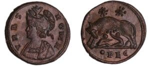 Constantin 1er - Nummus (330-333, Lyon) - Louve