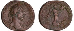 Marc Aurèle - Sesterce (164, Rome) - La Victoire