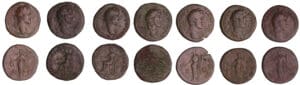 Romain - Lot de 7 sesterces d'Antonin le Pieux