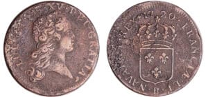France - Louis XV (1715-1774) - Sol au buste enfantin - 1720 B (Rouen)