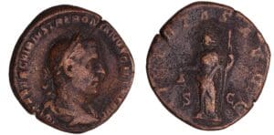 Trajan Dèce - Sesterce (249, Rome) - La Libéralité