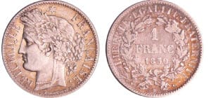 France - Deuxième république (1848-1852) - 1 franc Cérès 1850 BB (Strasbourg) main